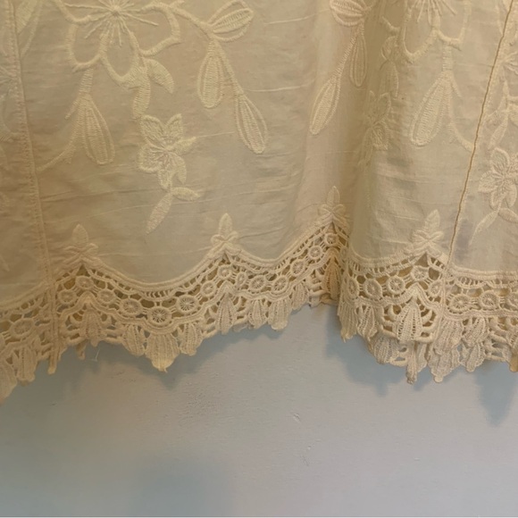 Soft Surroundings Floral Embroidered Bohemian Quarter Sleeve Blouse Medium - Picture 4 of 11